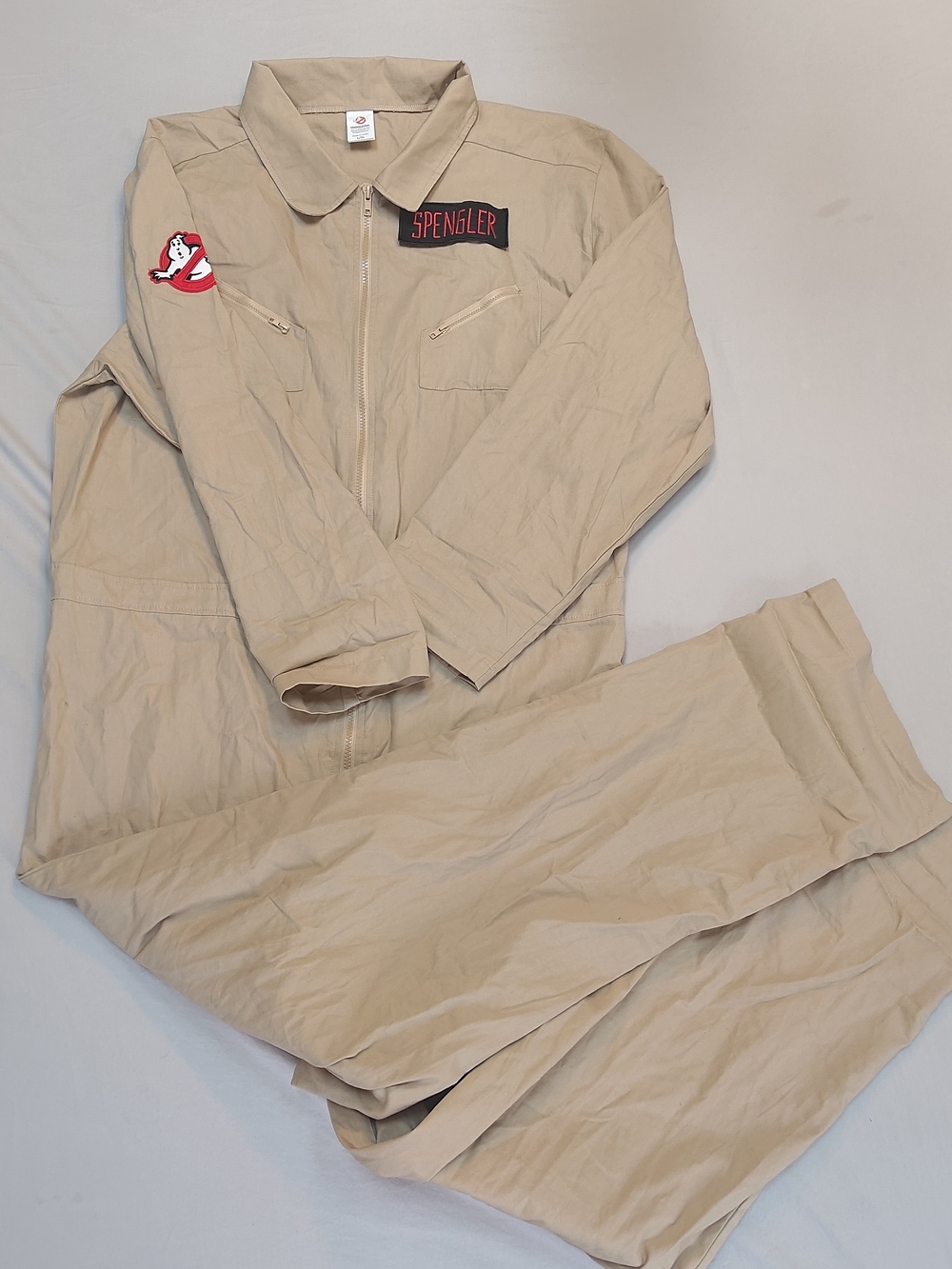 Ghostbusters Costume Khaki Flight Coverall with 'Spengler' Patch